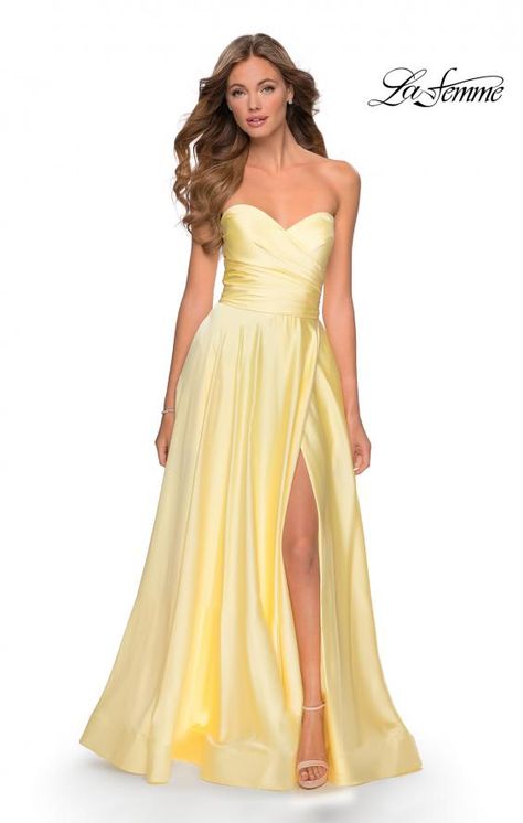 Prom Dress Flowy, Flowy Formal Dress, Prom Dress Yellow, Flowy Prom Dresses, Yellow Prom Dress, Yellow Prom, A Line Prom Dress, Simple Prom Dress, Prom Dress Stores