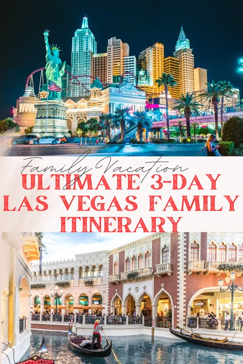 Discover the best of Las Vegas with kids in this ultimate 3-day family itinerary. From thrilling rides on the Strip to unforgettable day trips to the Hoover Dam, find family-friendly Vegas attractions, where to stay, eat, and how to make the most of every moment. Perfect for first-time visitors looking to enjoy Las Vegas with children, including tips for outdoor adventures in the surrounding areas. 4 Day Vegas Itinerary, Vegas For Families, Family Fun In Las Vegas, Family Vegas Trip, Family Things To Do In Las Vegas, Las Vegas For Families, Family Friendly Las Vegas Things To Do, Las Vegas Kids Things To Do, Las Vegas With Teenagers