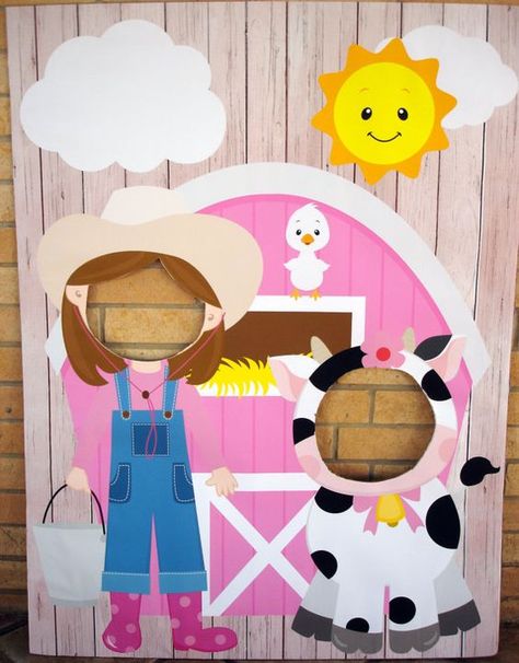 Photo Op Backdrop, Farm Animal Birthday Party, Barnyard Birthday Party, Farm Theme Birthday, Farm Animal Party, Farm Animals Birthday Party, Farm Themed Birthday Party, Birthday Party Backdrop, Cowgirl Birthday Party