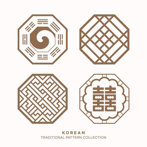 Korean Geometric Pattern, Korean Pattern Traditional, Smaugust 2024, Korea Traditional Design, Korean Patterns, Traditional Pattern Design, Korean Logo, Korean Pattern, Shapes Background