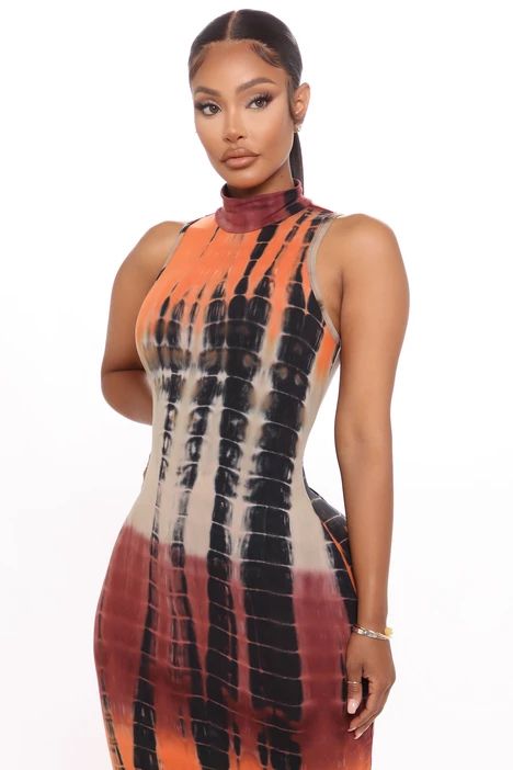 Black Women Dress, Maxi Dress Sleeveless, Sleeveless Mock Neck, Combo Dress, Girls Tie, Tie Dye Maxi Dresses, Tie Dye Maxi, Cute Swag Outfits, Curve Dresses