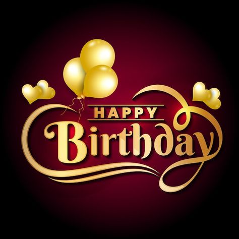 Happy birthday golden typography text le... | Premium Vector #Freepik #vector #gold-balloons #golden-balloons #luxury-birthday #birthday-gold Happy Birthday In Cursive, Golden Typography, Ashima Saxena, Happy Birthday Letters, Thanks For Birthday Wishes, Pink And Gold Invitations, Golden Balloons, Happy Birthday Logo, Eid Mubarek