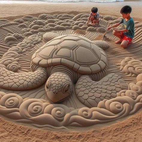 Beach Sand Art, Sand Sculpture, Sand Sculptures, Fantasy Homes, Wood Burning Art, Amazing Nature Photos, Sand Art, Stone Sculpture, Art Sculptures