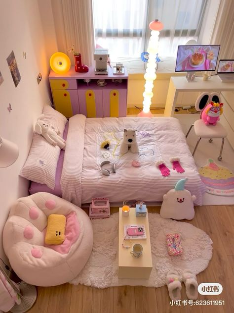 #kirby #sanrio #sanriocore #sanrioaesthetic #roomdecorideas #roomdecorbedroom #kawaii #keychain #hellokittystuff #hellokittycollection #plush #plushies Sanrio Room, Chic Vanity, Diy Dorm, Kawaii Keychain, Inviting Bedroom, Dorm Wall Decor, Patio Conversation Sets, Vibrant Wall Art, Teddy Bear