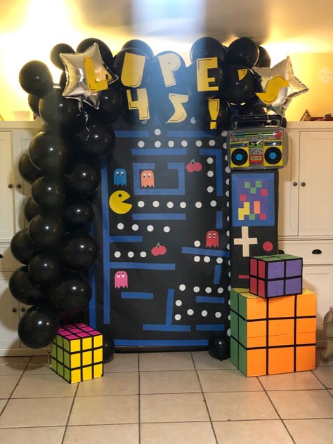 Arcade Themed Birthday Party, Arcade Theme, Pac Man Party, 80s Birthday, 80s Birthday Parties, 45th Birthday, Man Party, Trunk Or Treat, Book Fair