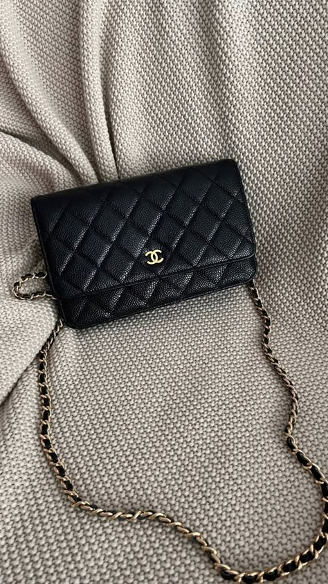 Chanel Black Bag, Mini Designer Bags, Chanel Mini Bag, Chanel Bag Classic, Dh Gate, Expensive Purses, Chanel Wallet On Chain, Chanel Mini Flap Bag, Purse Outfit