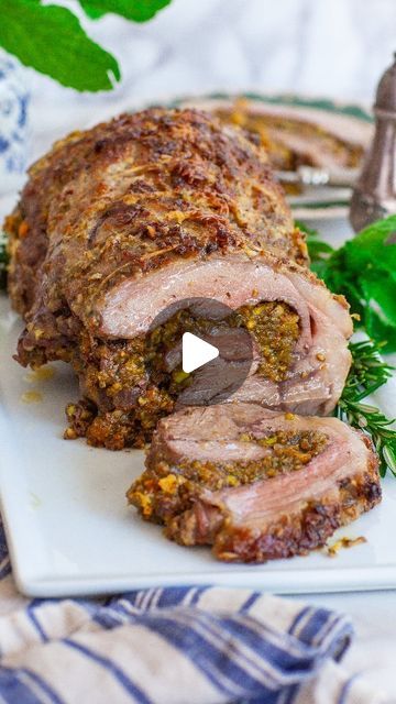 Tatyana Nesteruk on Instagram: "New recipe for Easter! Hands down, the best stuffed, roasted leg of lamb! You'll be coming back for seconds! Aromatic and juicy stuffed lamb with garlic, mint, rosemary, pistachios, and dried apricots! A unique and incredibly delicious combination of textures and flavors!

Get all the recipe details and watch my full-length video tutorial on my website, link in profile @tatyanaseverydayfood New recipes are always on the homepage! 

Plus, get ideas for side dishes and more Easter recipes, right on my homepage! 

#recipe #cooking #lambrecipes #lambitswhatsfordinner #Easter #easterrecipe #roastedlamb #homecooking #foodie #eatwell #delicious #bonappetit #foodnetwork #thekitchn #mywilliamssonoma #nytcooking #feedfeed #epicurious #food #dinner #whatsfordinner #din Stuffed Lamb Roast, Ideas For Side Dishes, Leg Of Lamb Recipes, Stuffed Leg Of Lamb, Lamb Leg Roast Recipes, Roasted Leg Of Lamb, Stuffed Lamb, Savoury Treats, Boneless Leg Of Lamb