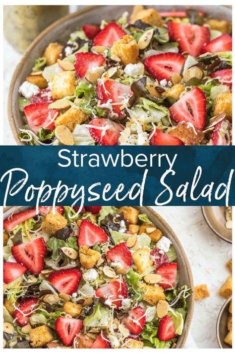 Strawberry Poppy Seed Salad, Strawberry Poppyseed Salad, Poppy Seed Salad, Poppyseed Salad, Salad With Poppy Seed Dressing, Lettuce Salad Recipes, Summertime Salads, Seed Salad, Fresh Summer Salad