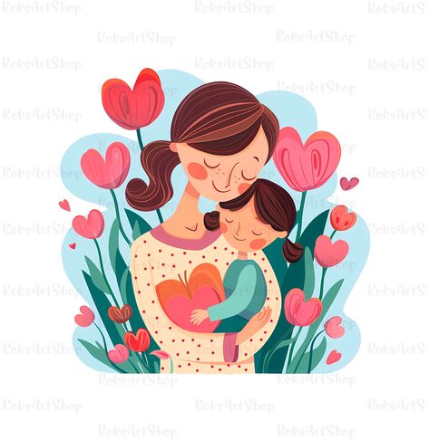 Mothers Day Illustration, Day Illustration, Mothers Day Png, Mom Day, Png Clipart, Mom Gift, Gift For Mom, Mother’s Day, Mother Gifts