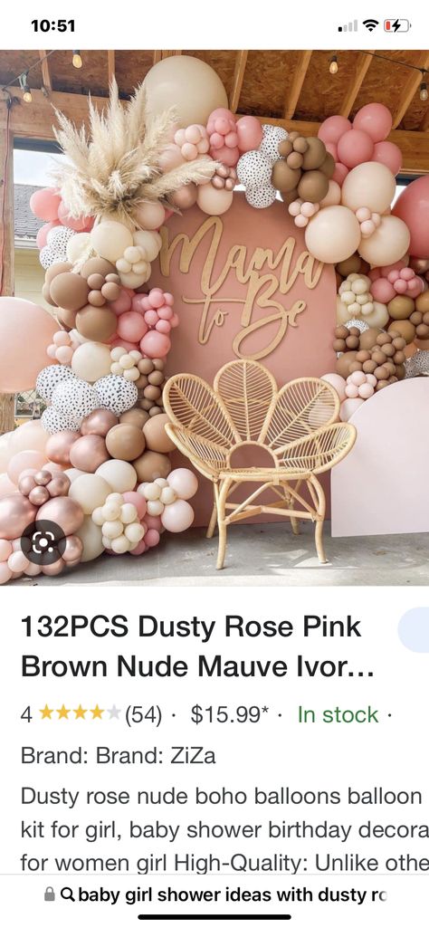 Dusty Pink Baby Shower Ideas, Boho Pink Baby Shower Ideas, Dusty Pink Baby Shower, Pink Baby Shower Ideas, Rosé Christmas, Balloon Kit, Christmas Baby Shower, Boho Baby Shower, Pink Baby Shower