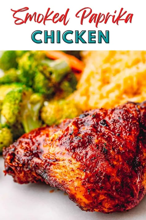 If you're in the mood for a seriously tasty chicken recipe that is easy to make, look no further than this crispy oven-baked smoked paprika chicken. You won't need to raid the entire grocery store for this one. Just a handful of simple ingredients, minimal prep time, and you're good to go. Plus, it's a win-win for all you keto and gluten-free folks out there! Paprika Chicken Thighs, Chicken Thighs In Oven, Smoked Paprika Chicken, Baked Chicken Recipes Oven, Crispy Chicken Thighs, Chicken Cooking, Dinner Party Dishes, Grilled Chicken Thighs, Paprika Chicken