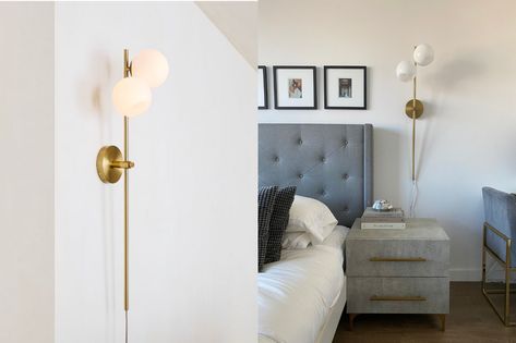 These Stylish Plug-in Wall Sconces Give My Home So. Much. Ambience. Mini Bar At Home, Cord Concealer, Contemporary Sconces, How To Patch Drywall, Mood Lighting, Tube Light, Overhead Lighting, Vanity Desk, Picture Light