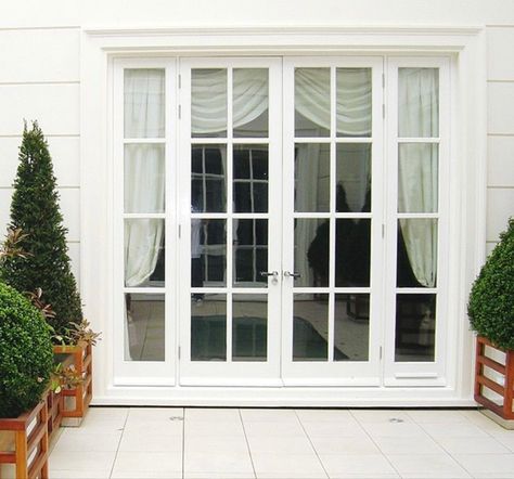 Traditional French Doors, External French Doors, Home Window Grill Design, French Balcony, House Window Design, Grill Door Design, French Doors Exterior, Balcony Doors, Double French Doors