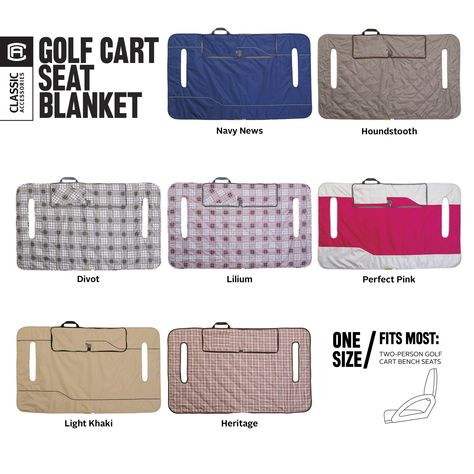 Golf Cart Seat Cover Pattern, Golf Cart Decorations, Golf Cart Covers, Golf Cart Seat Covers, Blanket Plaid, Golf Cart Seats, Golf Diy, Puppy Day, Navy Blanket