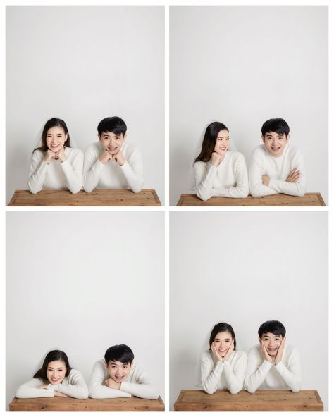 Korean Prenup Photoshoot Ideas Studio, Couple Post Ideas Studio, Prenup Photoshoot Studio, Korean Prewedding Photography Studio, Korean Self Photo Studio, Konsep Foto Prewed Studio, Prenup Studio Photoshoot Ideas, Korean Prenup Photoshoot Ideas, Prewedding Minimal