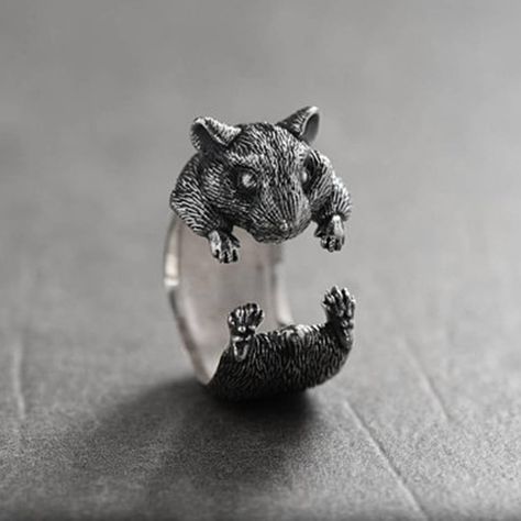 Rat Ring, Pig Ring, Fox Jewelry, Cheap Rings, Cluster Rings, Animal Rings, Funky Jewelry, Rodents, Precious Jewelry