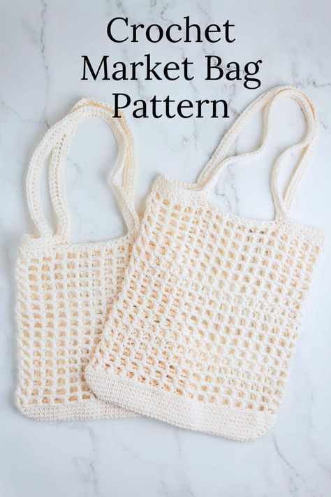 Ready to crochet your own market bag? Our pattern is perfect for creating a durable and stylish tote. Grab your cotton yarn and 5mm hook and start crafting today. Farmers Market Bag Crochet Free Pattern, Market Bags Crochet, Crochet Small Market Bag, Crochet Grocery Bag Free Pattern, Crochet Cotton Market Bag Free Pattern, Bag Pattern Crochet Free, Crocheted Market Bag Patterns Free, Crochet Projects With 5 Mm Hook, Crochet Bag Market