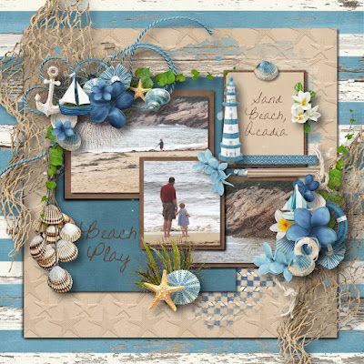 Hidden Artistry: Ocean Tales Outdoors Scrapbook Layouts, Beach Scrapbook, Beach Scrapbook Layouts, Scrapbooking Layouts Travel, Cruise Scrapbook, Hidden Art, Harrison Design, Holiday Scrapbook, Beach Play