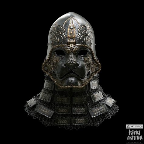 ArtStation - Lion Helmet Lion Helmet, Western Armor, The Legend Of King Arthur, King Arthur Legend, Knights Helmet, Perspective Art, Dragon Rider, King Arthur, Armor Concept