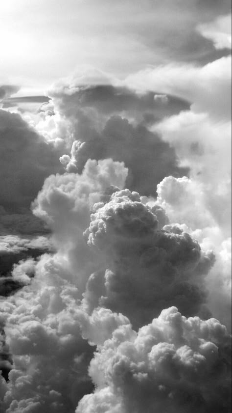 Pixel Wallpaper, Clouds Wallpaper Iphone, Grey Wallpaper Iphone, White Wallpaper For Iphone, Wallpaper Estetika, Black And White Photo Wall, Black And White Picture Wall, Dark Clouds, Cloud Wallpaper