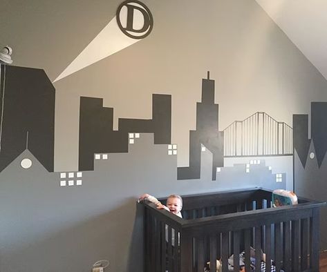 Superhero Nursery Ideas, Superhero Nursery Baby Boy, Baby Superhero Nursery, Batman Nursery, Marvel Nursery, Batman Bedroom, Superhero Bedding, Superhero Nursery, Baby Superhero