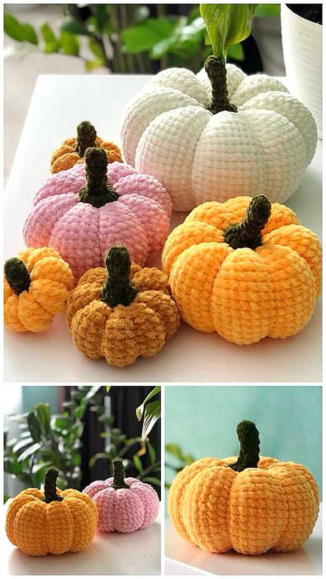 Crochet Fluffy Pumpkin, Pattern For Pumpkins, Pumpkin Amigurumi Pattern, Plush Pumpkin Crochet, Crochet Stuffed Pumpkin Free Pattern, Crochet Disney Pumpkins, Crochet Velvet Pumpkin Pattern, Free Crochet Patterns Pumpkins, Halloween Plush Crochet Patterns