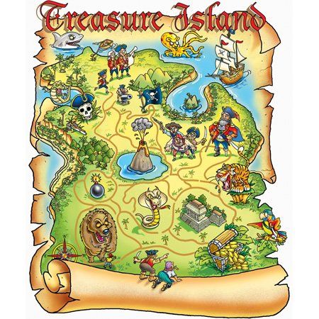 Treasure Island map Treasure Island Map, Treasure Maps For Kids, Treasure Hunt Map, Pirate Treasure Maps, Pirate Crafts, Pirate Kids, Maps For Kids, Pirate Day, Treasure Map