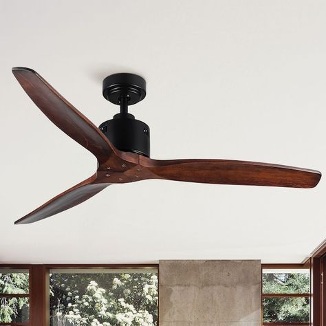 WELLFOR Multi-Speed LED Ceiling Fan 52-in Black Indoor/Outdoor Ceiling Fan with Remote (3-Blade) in the Ceiling Fans department at Lowes.com Modern Farmhouse Ceiling Fan, Elegant Ceiling Fan, Antique Ceiling Fans, Indoor Ceiling Fans, Wood Ceiling Fans, Farmhouse Ceiling Fan, Ceiling Fans Without Lights, Room Fan, Flush Mount Ceiling Fan