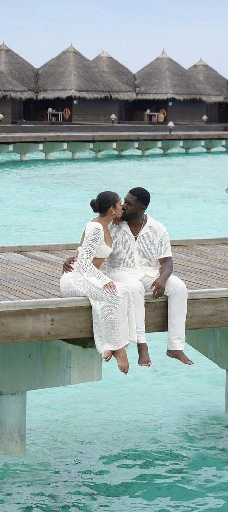 Black Couple Matching Swimwear, Matching Beach Outfits Couples Black, Honeymoon Outfits Black Women, Matching Cruise Outfits For Couples, Black Couples Vacation Goals, Beach Wedding Black Couple, Cruise Photo Ideas Couple, Couple Cruise Outfits, Vacation Couple Outfits