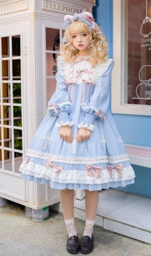 Fairies in My Dream Vintage Classic Lolita OP Dress Lolíta Style, Lolíta Dress, Lotia Dresses, Harajuku Dress, Gaun Abad Pertengahan, Lolita Outfit, Frilly Dress, Shopping Link, Op Dress