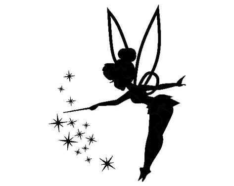 Tinkerbell Silhouette, Peter Pan Wallpaper, Tinker Bell Tattoo, Shadow Tattoo, Graduation Cap Decoration Diy, Simple Tattoo Designs, Fairy Tattoo Designs, Damask Stencil, Fairy Tattoo