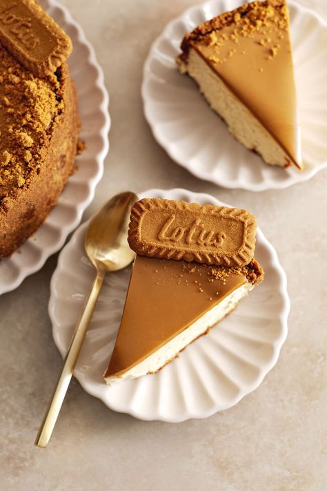 This biscoff cheesecake is made with a biscoff cookie crust, creamy spiced cheesecake, and a layer of biscoff spread on top. It's the ultimate cheesecake for biscoff lovers! #biscoff #cheesecake | teakandthyme.com Cheesecake Restaurant, Spiced Cheesecake, Ultimate Cheesecake, Afternoon Tea Hamper, Biscoff Recipes, Biscoff Cheesecake, Cheesecake Toppings, Biscoff Spread, Biscoff Cookies