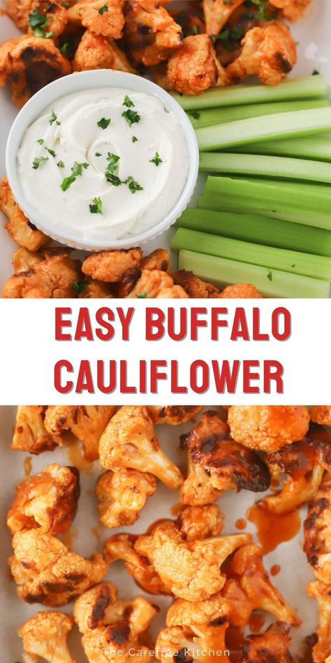 Buffalo Cauliflower bites are a tasty and healthier alternative to buffalo chicken wings. They're easy to make with just a few simple ingredients. The cauliflower florets get coated in a homemade buffalo sauce batter made with hot sauce, brown sugar, and butter. As they bake, the batter crisps up and infuses the cauliflower with bold buffalo flavor. Serve these vegetarian bites with ranch dressing and veggie sticks for a crowd-pleasing appetizer at your next party or game day gathering. Cinnamon Delights, Family Appetizers, Roasted Buffalo Cauliflower, Baked Buffalo Cauliflower Bites, Buffalo Cauliflower Recipes, Baked Buffalo Cauliflower, Veggie Sticks, Best Vegetable Recipes, Soup Bread