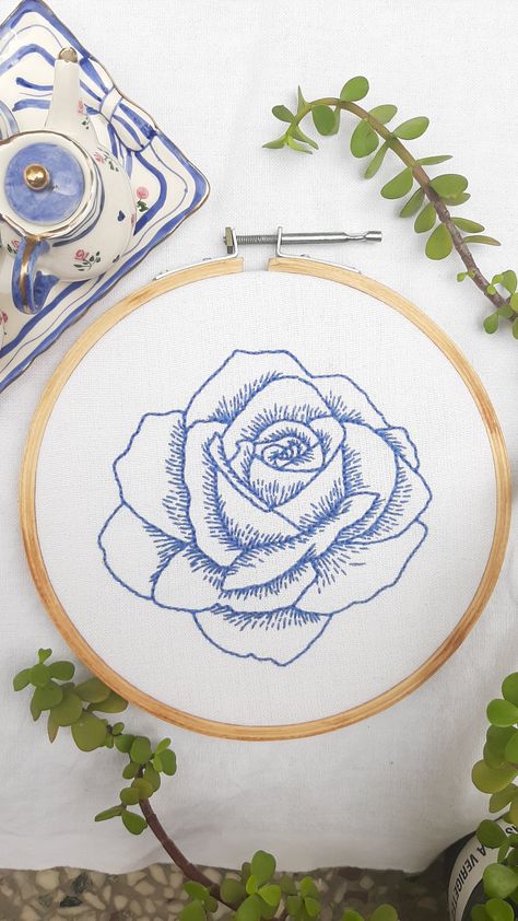 rose embroidery, rose embroidery designs, rose embroidery pattern, rose embroidery tutorial, rose embroidery woven, rose embroidery designs on suits, rose embroidery designs needlework, rose embroidery designs on kurti, rose embroidery pattern free printable, rose embroidery pattern simple, rose embroidery simple, rose embroidery designs free pattern, blue rose embroidery, blue rose embroidery pattern, blue rose hand embroidery Blue And White Flower Embroidery, Hand Embroidery Rose Pattern, Blue Rose Embroidery, Embroidery Designs For Shirts, Embroidery Rose Pattern, Embroidered Sweatshirt Diy, Nokshi Katha, Embroidery Journal, Embroidery Roses