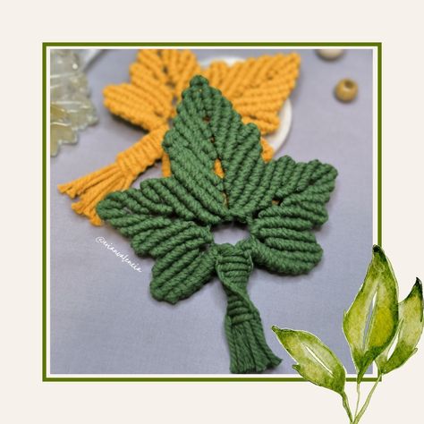 Macrame maple leaf tutorial, autumn decorations Get Ready For Halloween, Macrame Tutorials, Ready For Autumn, Ready For Halloween, Diy Macrame, Macrame Tutorial, Macrame Diy, The Colour, Maple Leaf