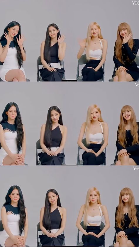 Lisa Blonde Hair, Blackpink All Members, Blackpink Interview, Lisa Blonde, Blackpink Vogue, Blackpink And Blink, Black Pink Wallpaper, Group Interview, Vogue Wallpaper