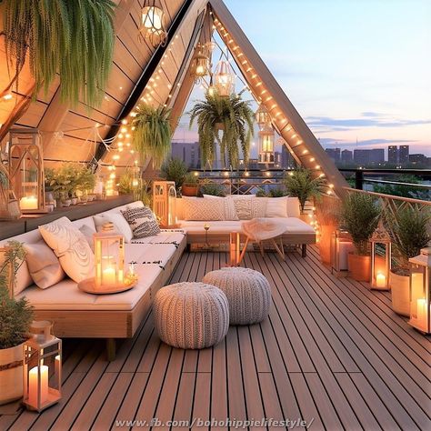 Big Balcony Ideas, Big Balcony, Fall Room Decor, Backyard Dreams, Boho Inspo, Boho Lifestyle, Rooftop Terrace Design, Fall Living Room Decor, Cozy Fall Decor