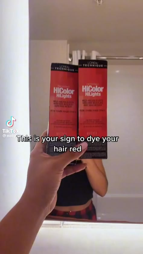 Loreal Hair Color Red, Loreal Hicolor Red, Red Hair Without Bleach, Red Hair Loreal, Dye Dark Hair, Dark Red Hair Dye, Hair Dye Tutorial, Dark Hair Dye, Loreal Hair Color