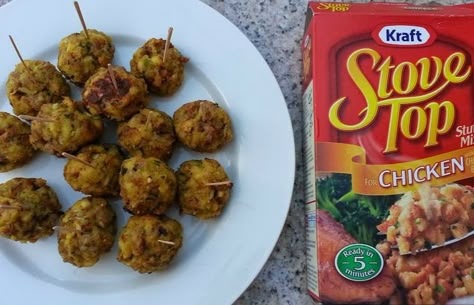 Stove Top Stuffing Balls #appetizers #shop #KraftEssentials #cbias Stove Top Stuffing Balls, Stuffing Balls Recipe, Stove Top Stuffing, Sausage Balls Recipe, Stuffing Balls, Sausage Balls, Carrot Juice, Stuffing Recipes, Party Food Appetizers