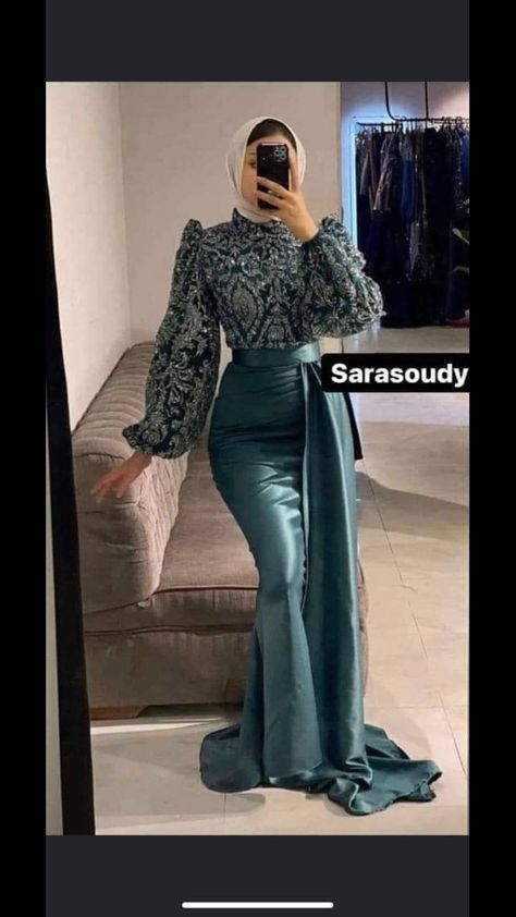 Dresses With Side Train, Soiree Dresses For Hijab, Sleeve Wedding Dress Lace, Dress Soiree, Dress Boutiques, High Low Evening Dresses, Hijab Dress Party, Girls Dress Outfits, Soiree Dress