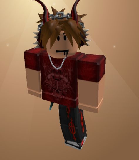 Roblox outfit with: Red Iron Horns: 3,500 rblx Extreme Headphones: 7,500 rblx Korblox: 17,000 rblx Classic Vampire: 1000 rblx Overall : 29,000 rblx Red Iron Horns Roblox Outfits, Slender Outfits, Hood Outfits, Classic Vampire, Da Hood, Roblox Outfit, Roblox Outfits, Headphones, Overalls