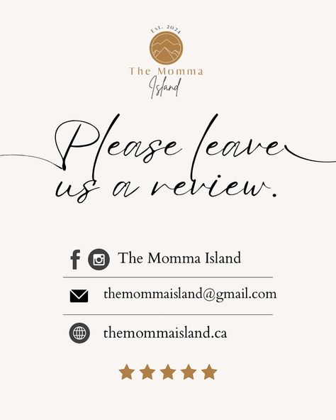 🌿 We Want to Hear From You! 🌿 At The Momma Island, your feedback is everything to us. Have you purchased one of our minimalist and eco-friendly home goods? We’d love to know what you think! 📝 Whether it’s a rave review or suggestions for improvement, your thoughts help us continue to support Canadian artisans and bring you the best handcrafted products. 🌱 Ways to Leave a Review: 1️⃣ Thru our business pages (Facebook & Instagram). You can review the page itself or send us a DM. 2️⃣ Send us... Rave Review, Leave A Review, Eco Friendly Home, Eco Friendly Living, Eco Friendly House, Business Pages, Facebook Instagram, What You Think, Business Logo