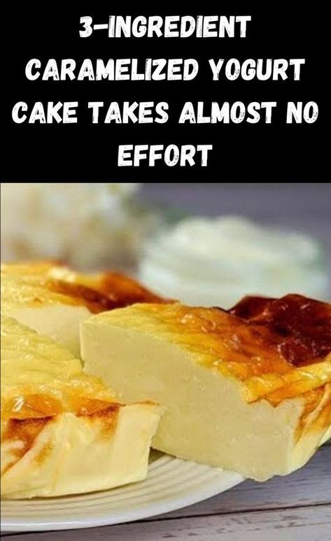 Yogurt Dessert Recipes, Three Ingredient Recipes, Retro Desserts, Yogurt Dessert, Yoghurt Cake, Custard Recipes, Yogurt Cake, Yogurt Recipes, Healthy Sweets Recipes