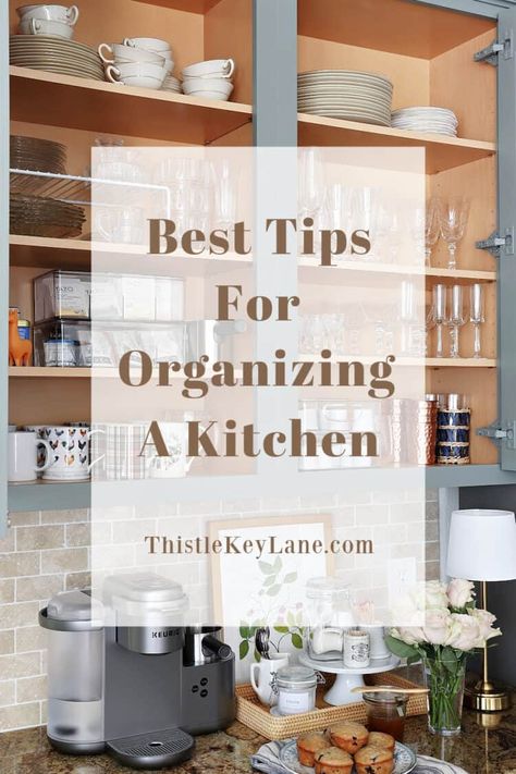 Best Tips For Organizing A Kitchen - You can easily create an efficient and functional kitchen by trying these simple organizing tips. Organizing Kitchen Drawers. Organizing Kitchen Cabinets. Organizing Kitchen Counters. How To Organize Dishes In Cabinets, Kitchen Organizers Organizing Ideas, How To Organize A Kitchen, Best Way To Organize Kitchen Cabinets, How To Organize Your Kitchen, How To Organize Kitchen, Organizing Kitchen Counters, Kitchen Island Organization Ideas, How To Organize Kitchen Cabinets