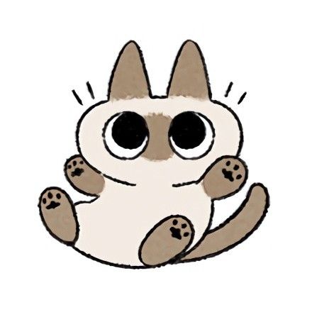 Azuki Can Cat, Siamese Cats Drawing, Siamese Cat Drawing, Paint Brush Drawing, Cute Easy Doodles, Goofy Drawing, Cute Doodles Drawings, Like A Cat, Cats Illustration