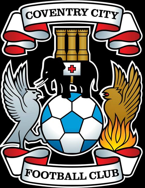 Coventry City crest. English Football Teams, Coventry City Fc, Logo Club, Bradford City, British Football, Elephant And Castle, Bristol Rovers, English Football League, Coventry City