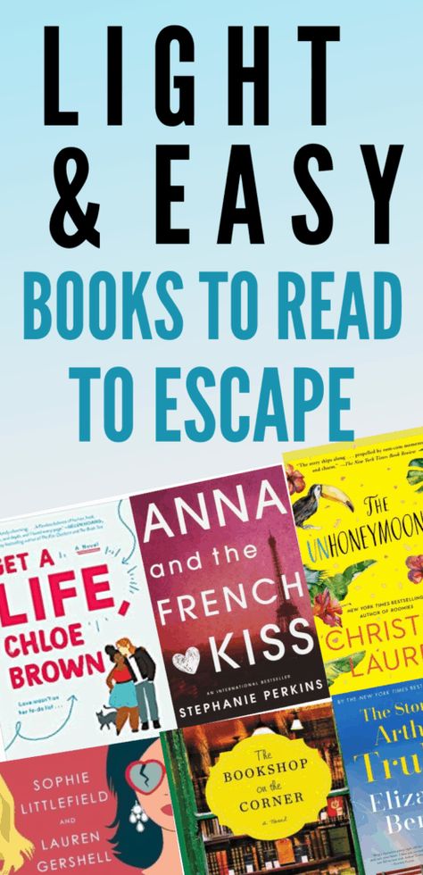 Feeling a little bleak and looking for things to do while home to take your mind off things? Crack open a good book -- namely these light and easy books that will help you escape. Full of heartwarming and lighthearted reads, books that will uplift and just light & easy reads in all sorts of genres. These light reading book recommendations seriously will help provide solace when you just can't concentrate. #books Easy Books To Read, Light Reading Books, Feel Good Books, Easy Books, Historical Fiction Books, Easy Reading, Book Suggestions, Reading Book, Best Books To Read