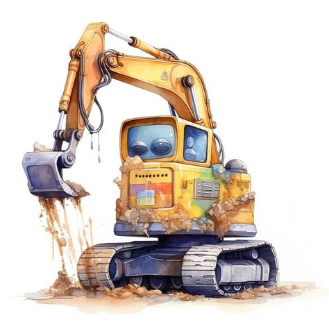 Photo a drawing of a yellow excavator wi... | Premium Photo #Freepik #photo #digger #excavator #earthmoving #excavator-isolated Excavator Clipart, Tractor Clipart, Truck Cake, Projets Cricut, Construction Vehicle, Alphabet Blocks, Construction Vehicles, Dump Truck, Art Clipart