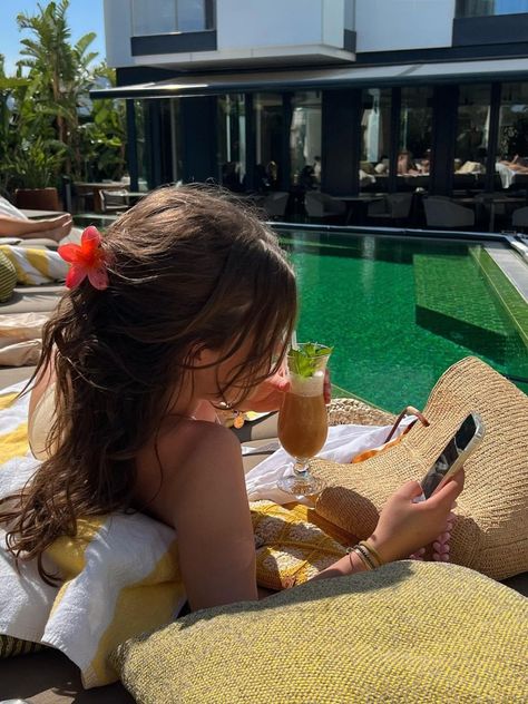 Our island paradise Sir Joan is officially open and we're so ready to welcome you back.  Captured by @manonvelder. Cabana Poolside, Pool Pic, Aesthetic Pool, Pool Poses, Beach Ootd, Nyc Summer, Pool Cabana, Pool Picture, Hotel Pool