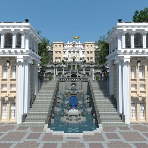 Minecraft Cliff Mansion, Modern Castle Minecraft, Minecraft Royal Castle, Minecraft Art Museum, Minecraft Colosseum, Minecraft Trading Hall, Minecraft Mansion Tutorial, Staircase Minecraft, Castle Staircase